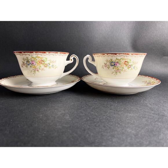 Set of 4 Grace China Teacups & Saucers | Vintage Cottagecore Teacups | 1950s - Picture 9 of 10